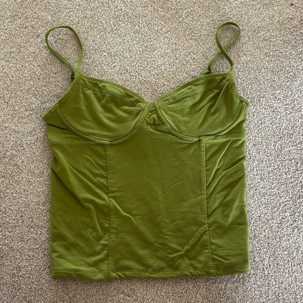 Wilfred Khaki Green Fitted Tank Top